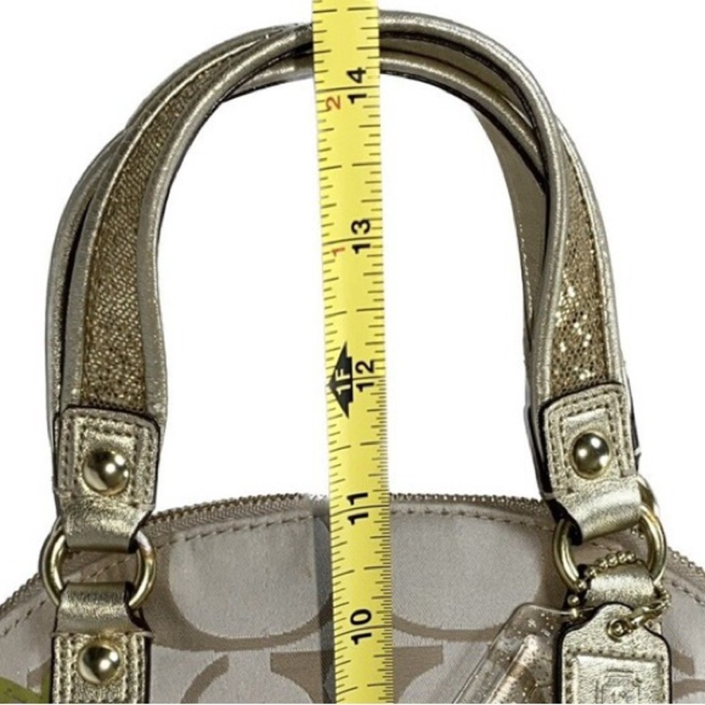 EUC Coach Poppy Gold and Floral Women's Covertible Shoulder or Crossbody F22323 - Picture 10 of 11